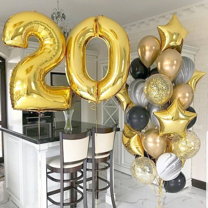 Фольгированный шар Золотая Цифра в Нижнем Тагиле