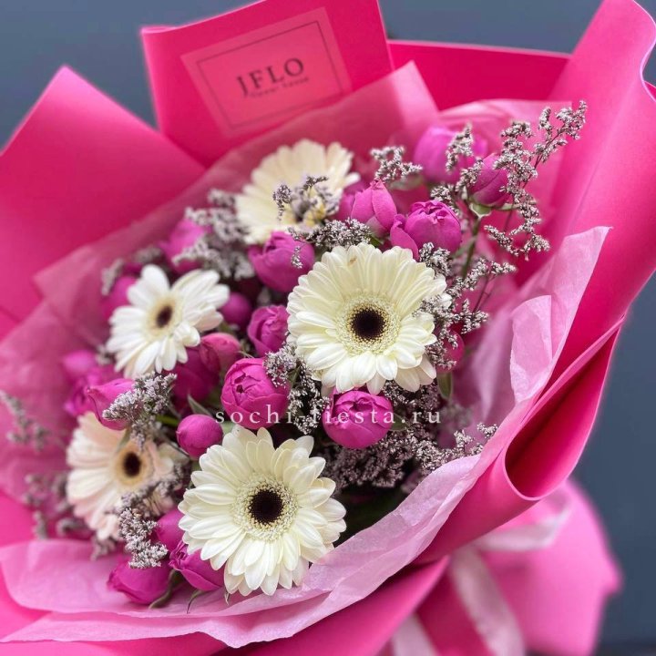 Букет гербер и мисти бабблс  в Нижнем Тагиле