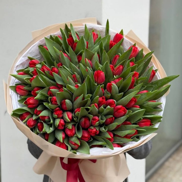 101 красный тюльпан в Нижнем Тагиле