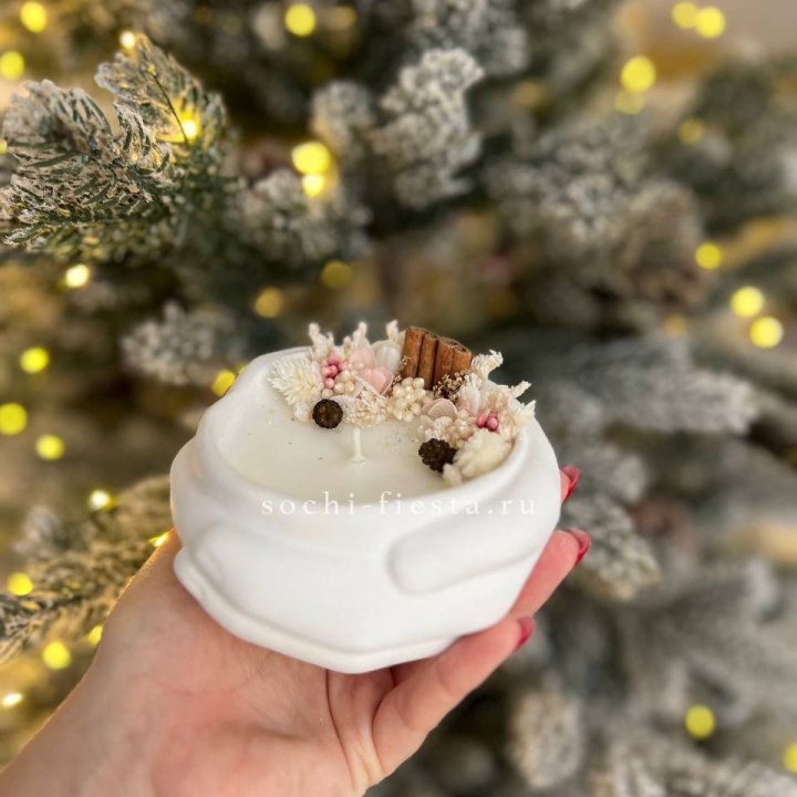 Свеча ароматическая в гипсе Руки с корицей в Нижнем Тагиле