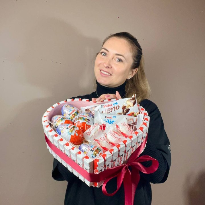 Подарочный набор сердце с Киндерами в Нижнем Тагиле