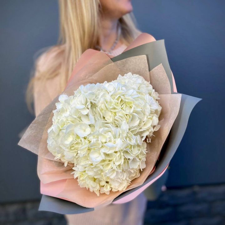 Букет из трёх белых гортензий в Нижнем Тагиле