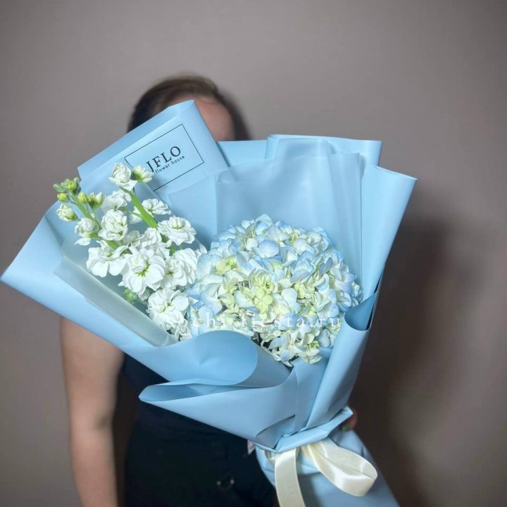 Гортензия голубая с маттиолой в Нижнем Тагиле