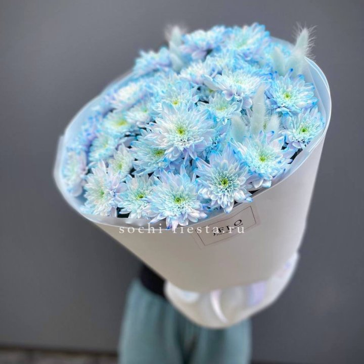  Букет нежно-голубых хризантем  в Нижнем Тагиле