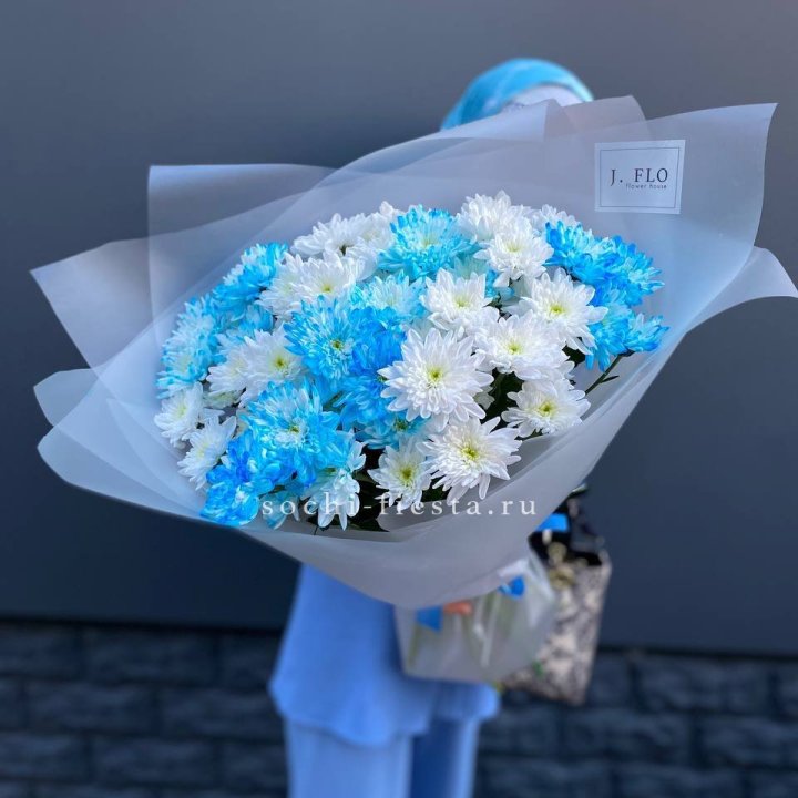 Букет хризантем "Голубая снежинка" в Нижнем Тагиле
