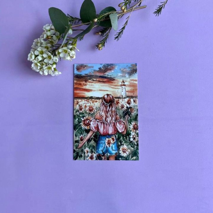 Открытка к букету "Подсолнух" в Нижнем Тагиле