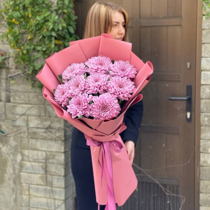Букет хризантем розовый в Нижнем Тагиле
