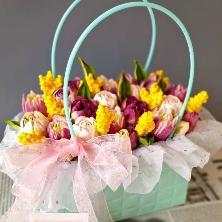 Тюльпаны в сумочке из зефира в Нижнем Тагиле