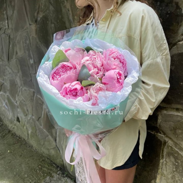 7 зефирных пионов в фоамиране в Нижнем Тагиле