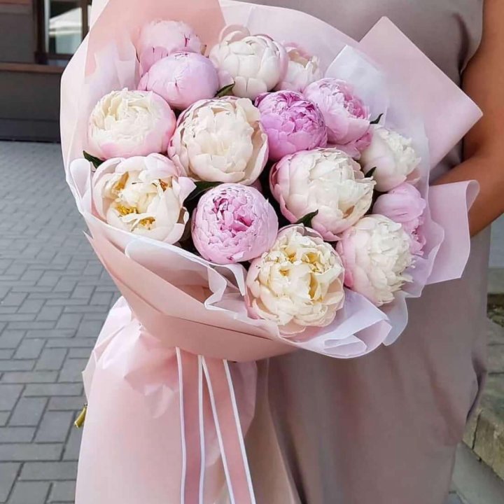 Букет пионов "Маршмелоу" в Нижнем Тагиле