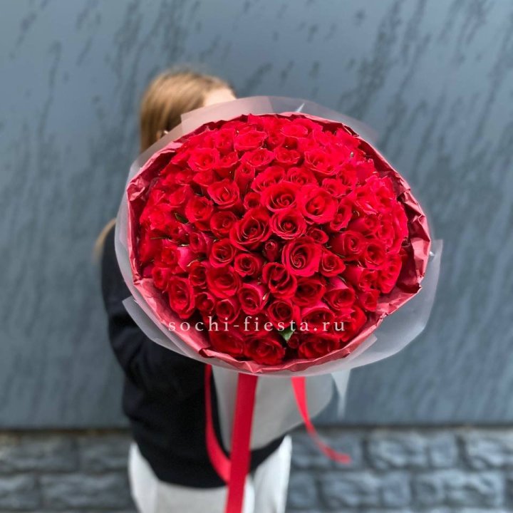 101  красная кенийская роза  с доставкой в Нижнем Тагиле