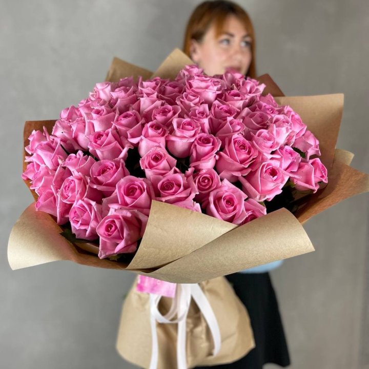 101 розовая роза в Нижнем Тагиле