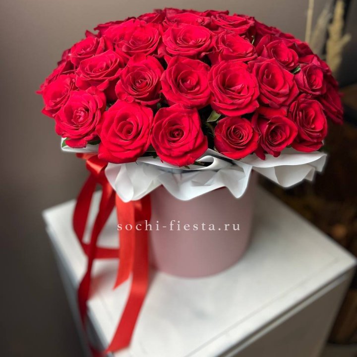 Красные розы 51шт  в коробке в Нижнем Тагиле