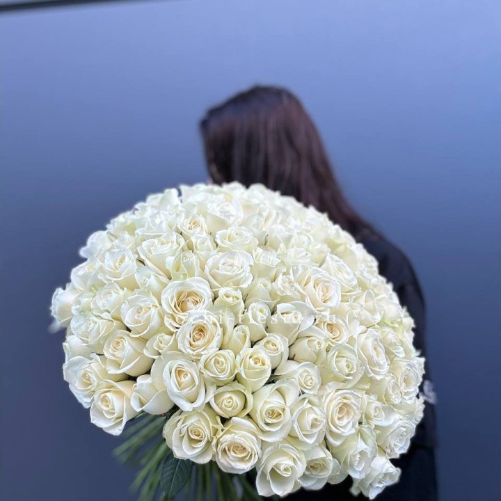 Охапка из 101 белой розы  в Нижнем Тагиле