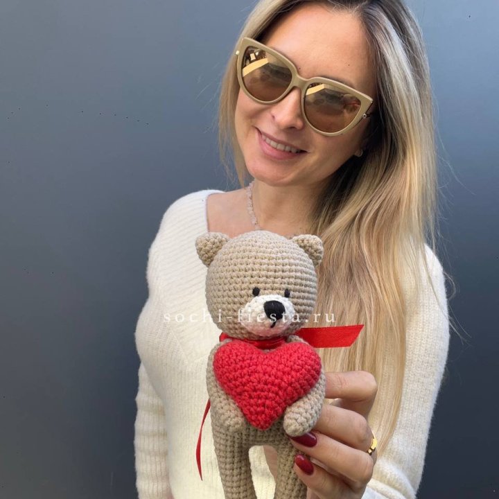 Мишка с сердцем ручной работы в Нижнем Тагиле